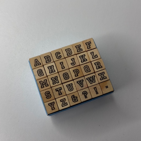 Alphabet Wooden Stamp Set Wood Letters English Language Arts Crafting Crafts NEW - Picture 5 of 10